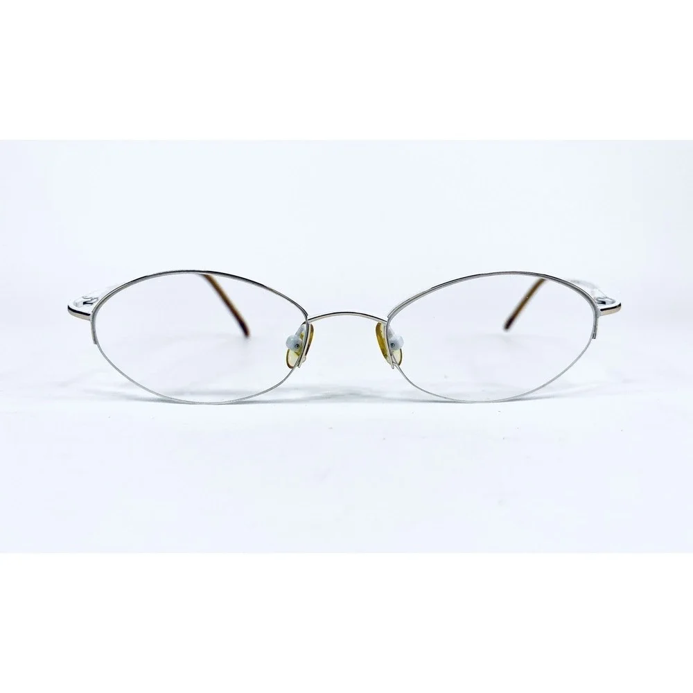 Kate Spade Half Rim Gold White Metal Oval Almond Glasses Italy Leah 50 17 130